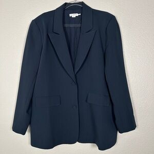 Good American size L/XL Luxe suiting boyfriend blazer navy stretch NEW